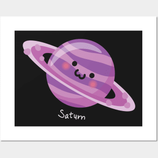 Cute Kawaai Saturn Planet with Rings Parody Posters and Art